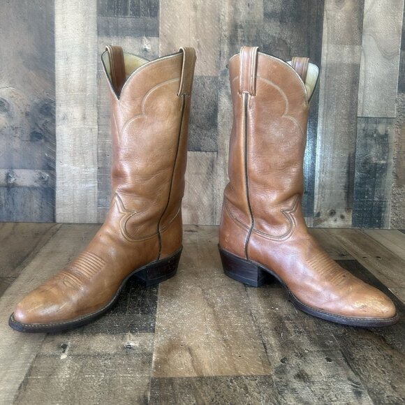 Tony Lama Vintage Gold Label Western Cowboy Boots Mens 10.5 E - Picture 9 of 12